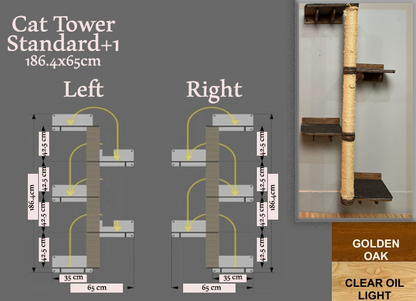 Cat Tower, Cat wall furniture set, Cat wall house,  Cat wall furniture, Wooden Cat tree for wall