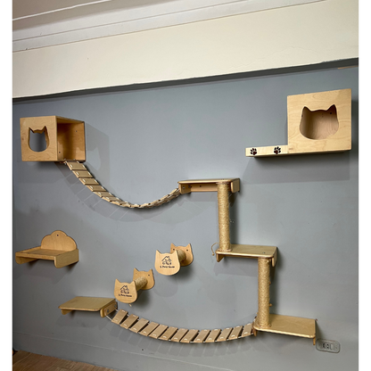 CAT climbing wall , CAT wall shelves, Cat Playground including stairs