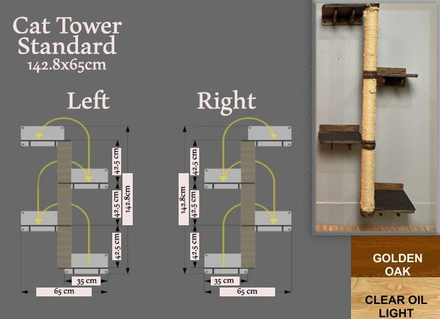 Cat Tower, Cat wall furniture set, Cat wall house,  Cat wall furniture, Wooden Cat tree for wall