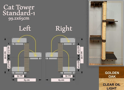 Cat Tower, Cat wall furniture set, Cat wall house,  Cat wall furniture, Wooden Cat tree for wall