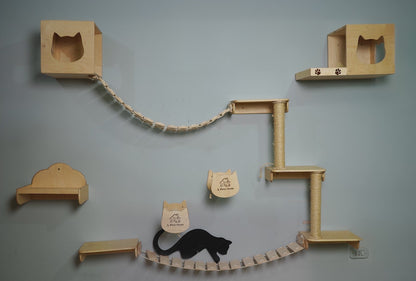 CAT climbing wall , CAT wall shelves, Cat Playground including stairs